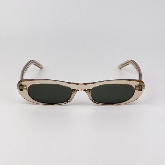 Saint Laurent SL557 SHADE 004 Women’s Sunglasses – Transparent Nude / Grey Oval main image 9